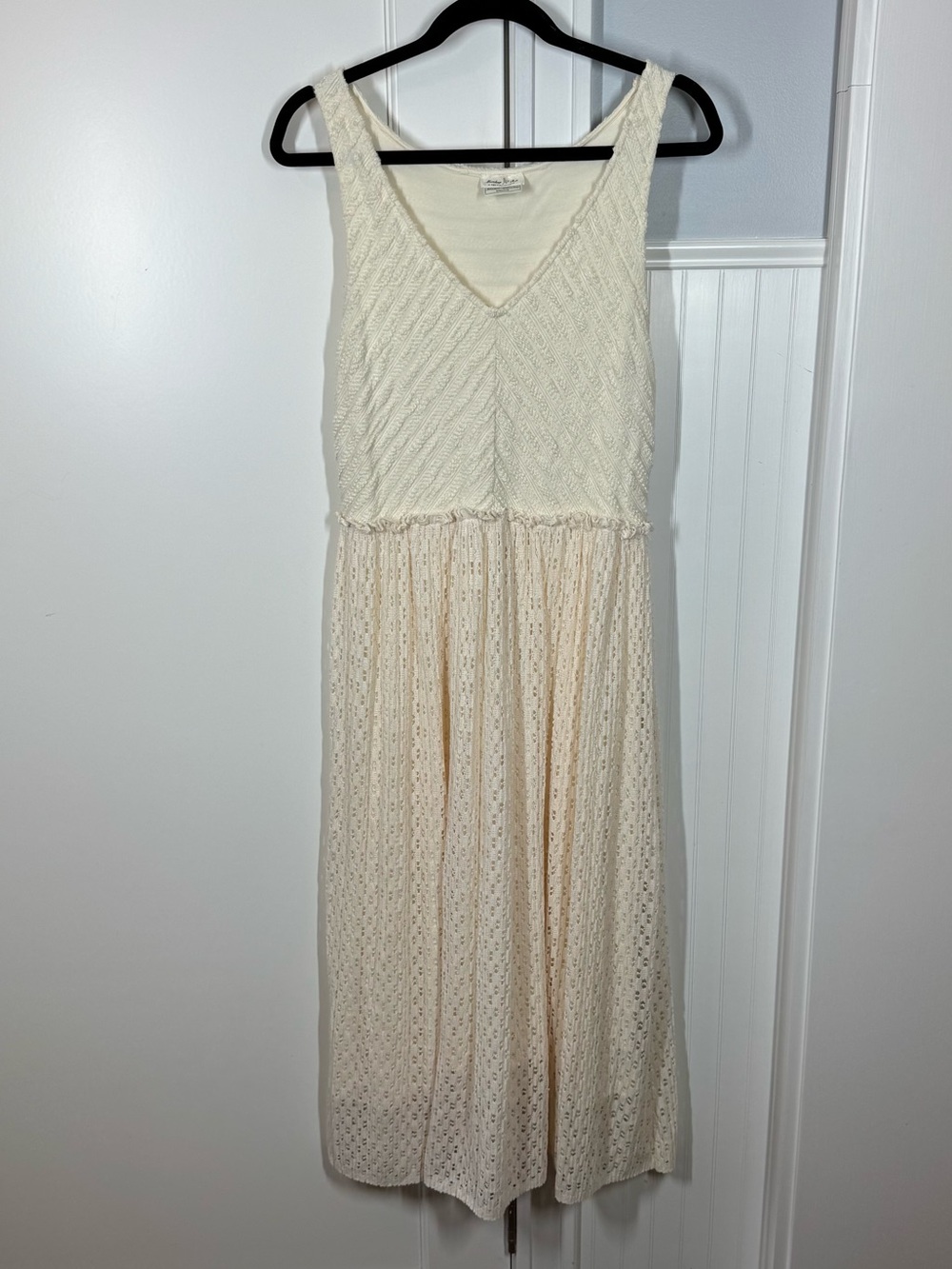 Meadow rue by Anthropologie Florence cream crochet midi dress size medium bridal